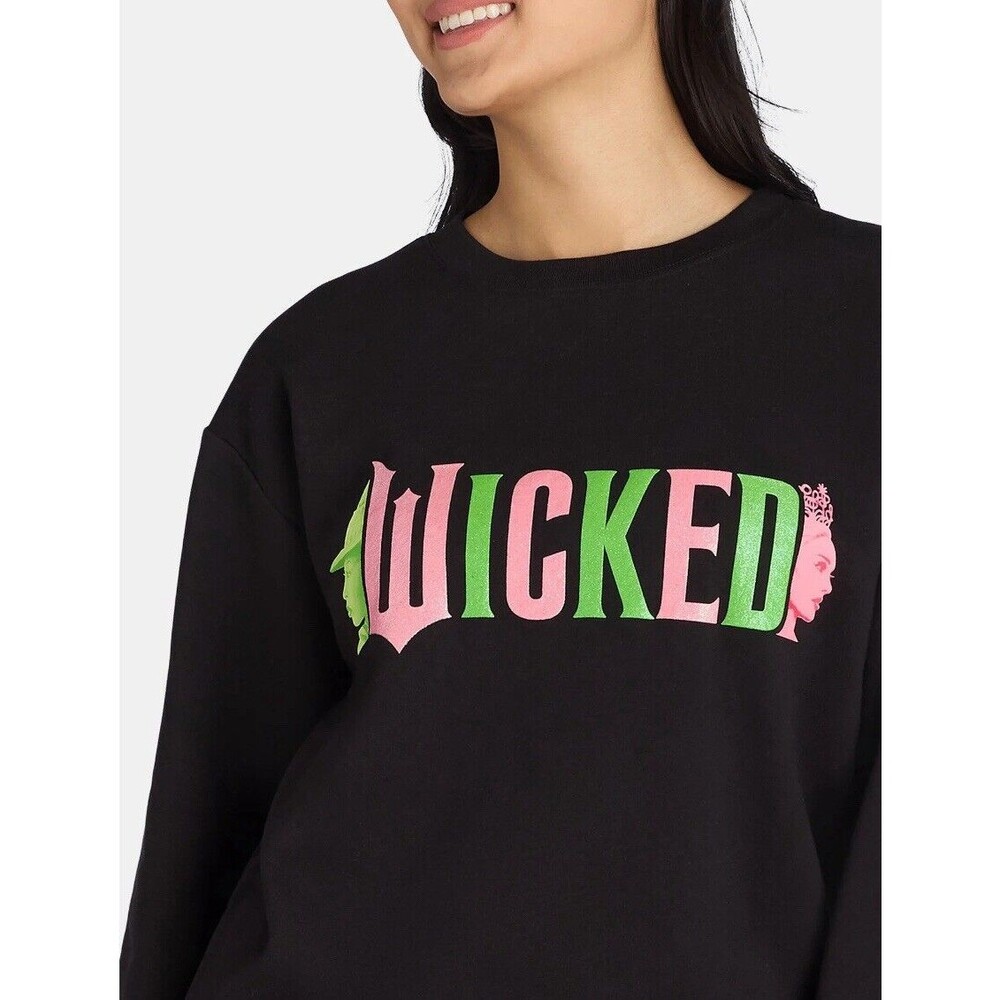Universal Studios XS Women's Wicked Black Graphic Sweatshirt Long sleeves NWT - Picture 3 of 6